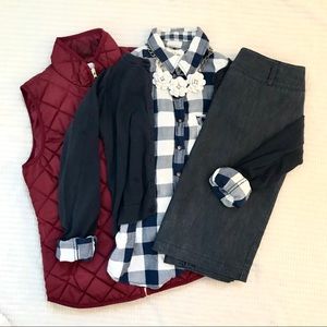 Buffalo plaid button down shirt